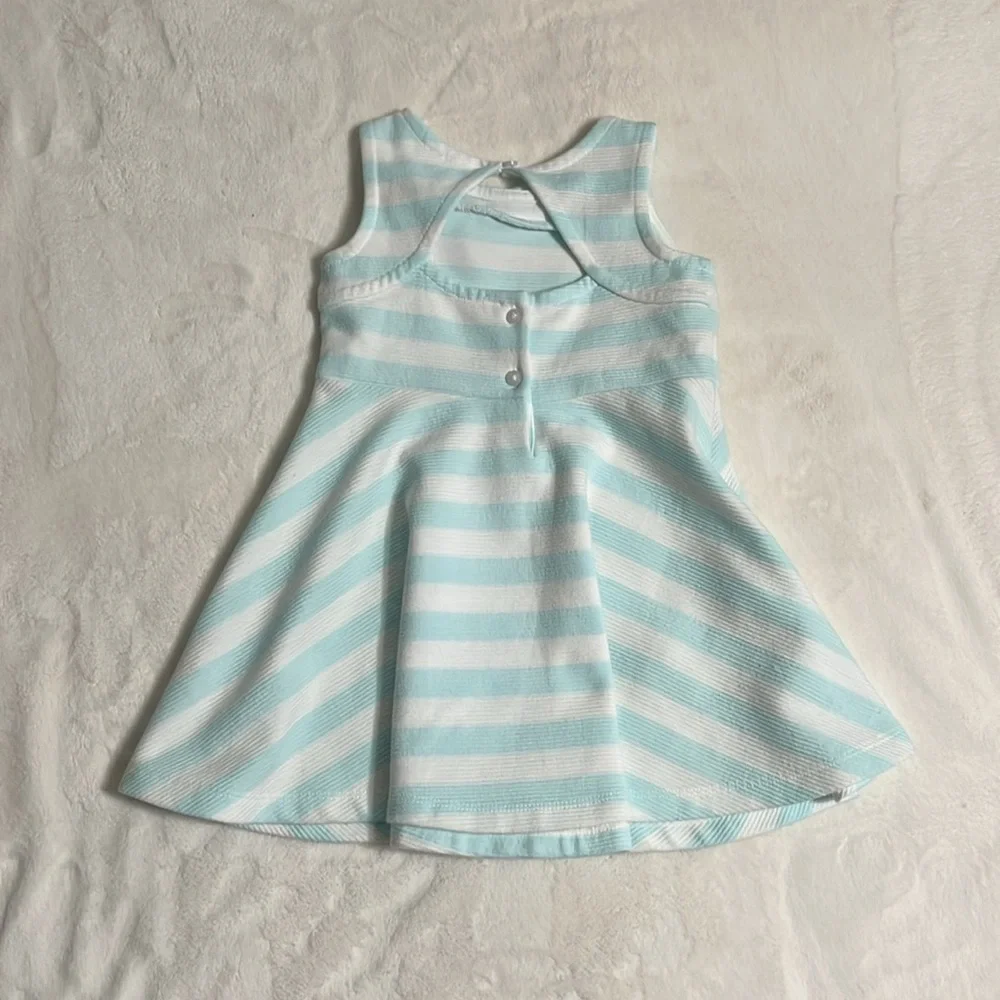 JANIE AND JACK Striped Sleeveless Dress in Blue and White - Picture 2 of 7
